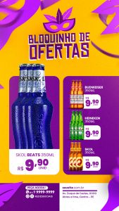 Story Encarte Bloquinho de Ofertas Cervejaria Carnaval Social Media PSD Editável