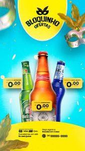 Story Encarte Bloquinho Ofertas Carnaval Cervejaria Social Media PSD Editável