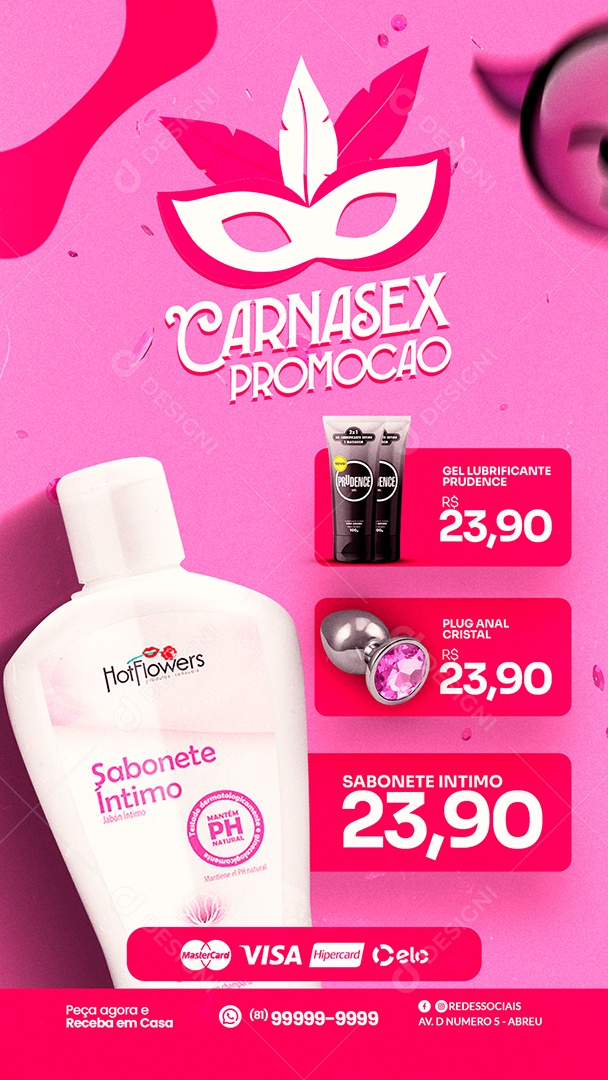 Story Encarte Carnasex Promoção Sexshop Social Media PSD Editável