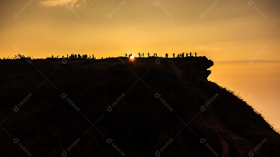 Vista da montanha Phu Chee Fah em Chiang Rai, Tailândia