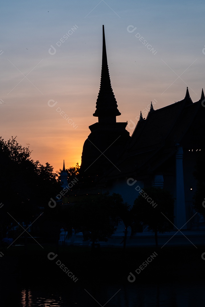 Buddha statue in Wat Temple beautiful temple in historical park Thailand