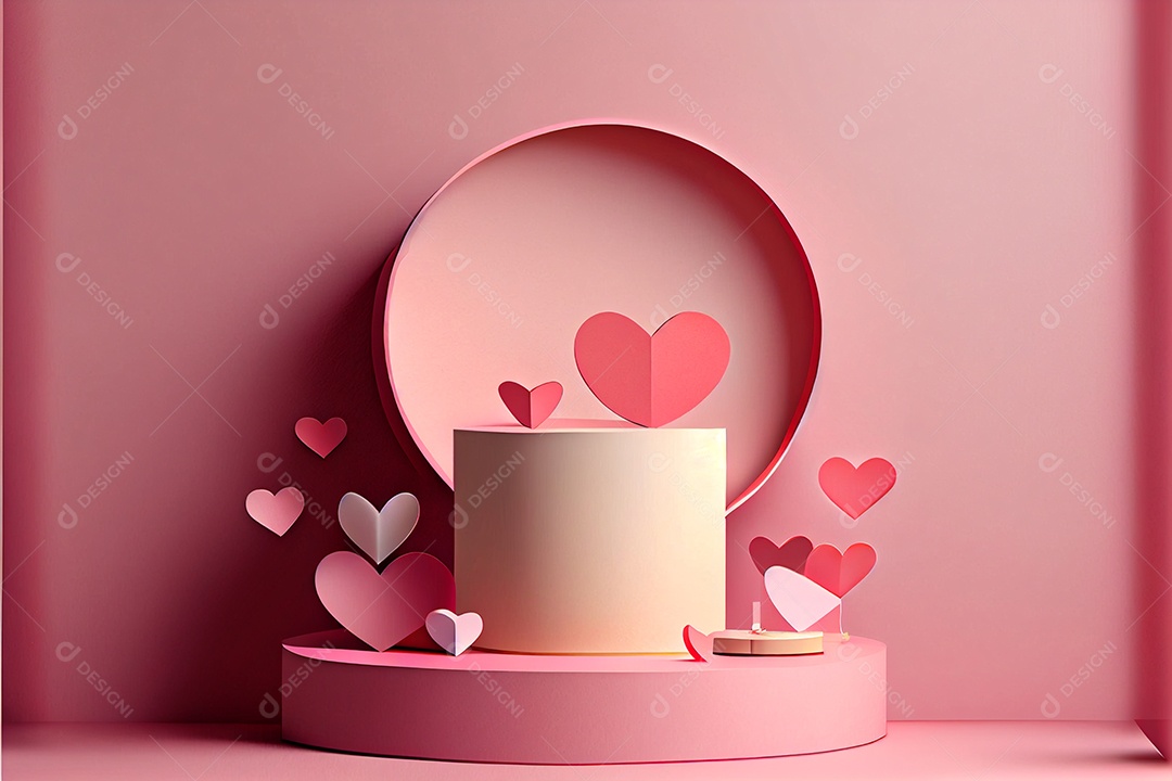 Amor, dia dos namorados.12 de junho Estilo de corte de papel 3D arte gerada