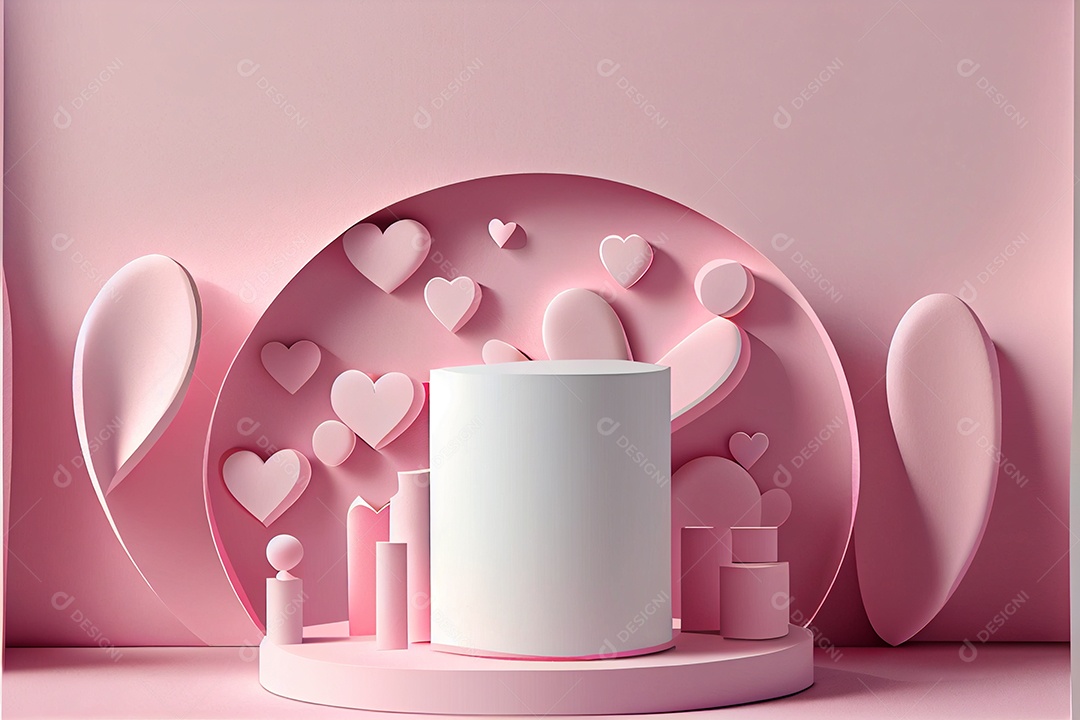 Amor, dia dos namorados.12 de junho Estilo de corte de papel 3D arte gerada