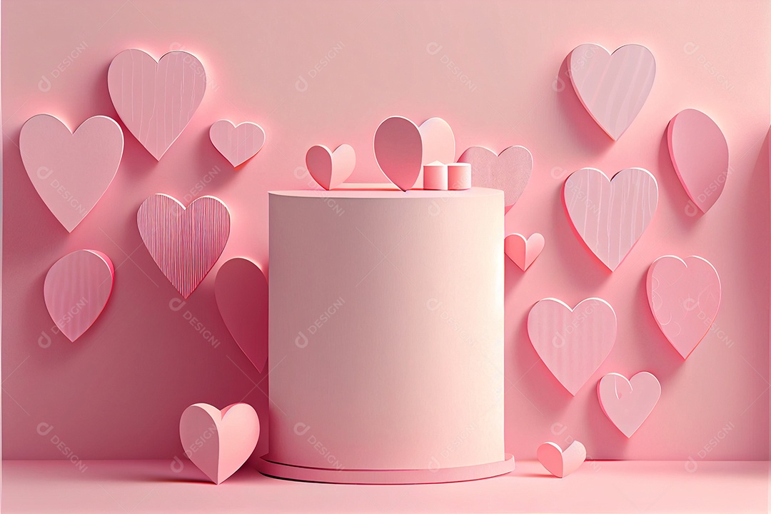 Amor, dia dos namorados.12 de junho Estilo de corte de papel 3D arte gerada