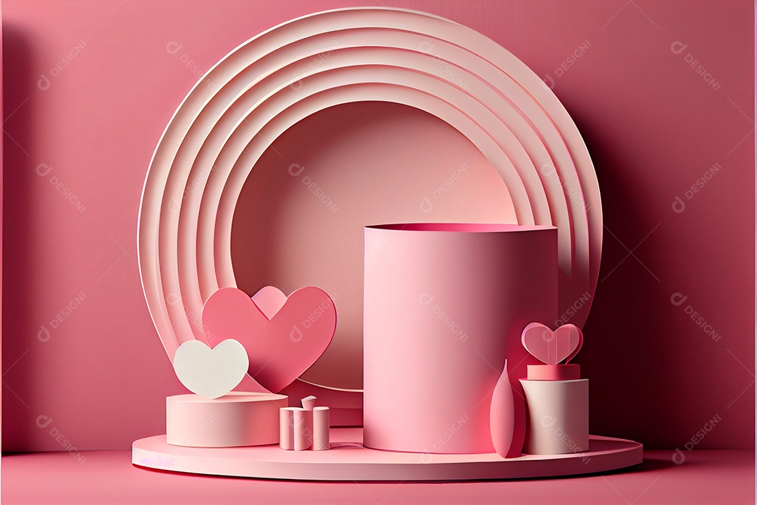 Amor, dia dos namorados.12 de junho Estilo de corte de papel 3D arte gerada