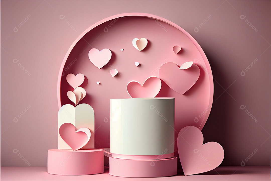 Amor, dia dos namorados.12 de junho Estilo de corte de papel 3D arte gerada