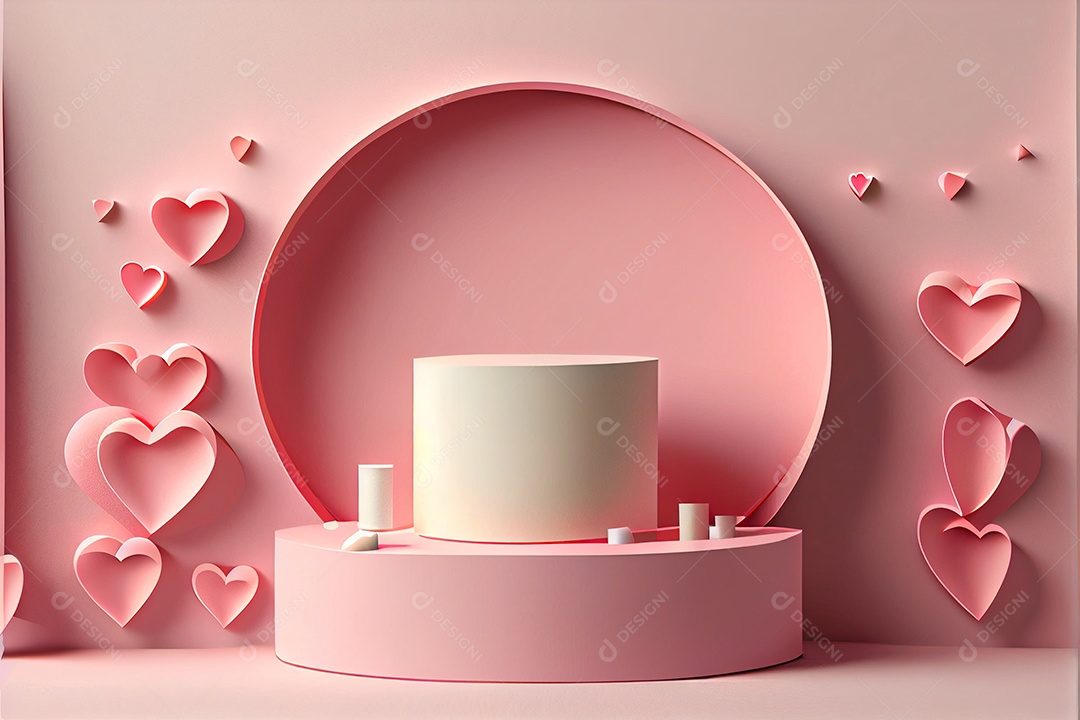 Amor, dia dos namorados.12 de junho Estilo de corte de papel 3D arte gerada