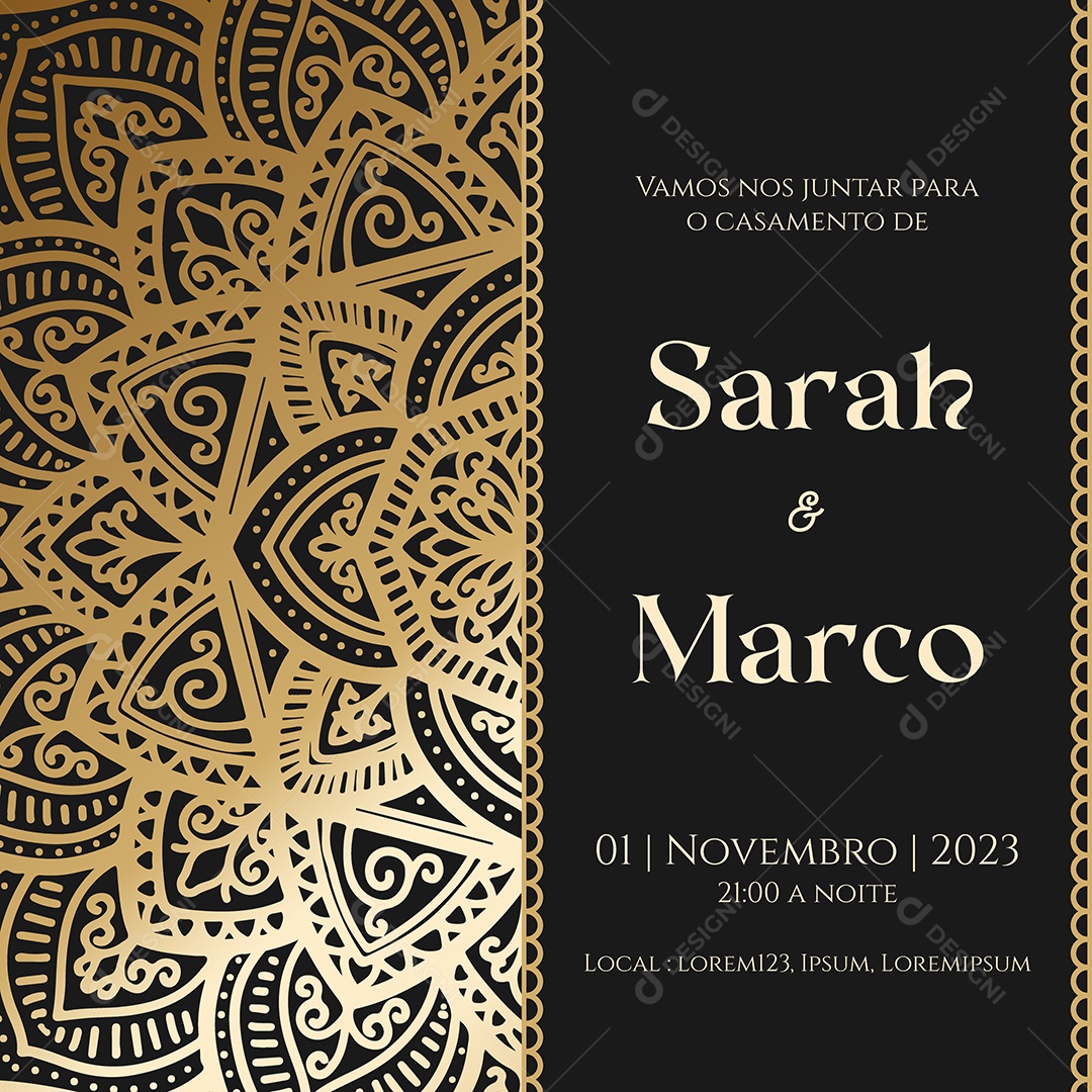 Modelo de Convite de Casamento EPS Editável