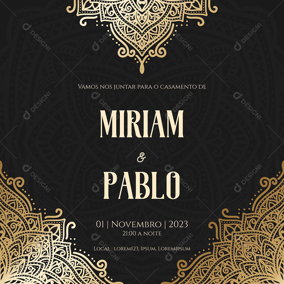 Modelo de Convite de Casamento EPS Editável