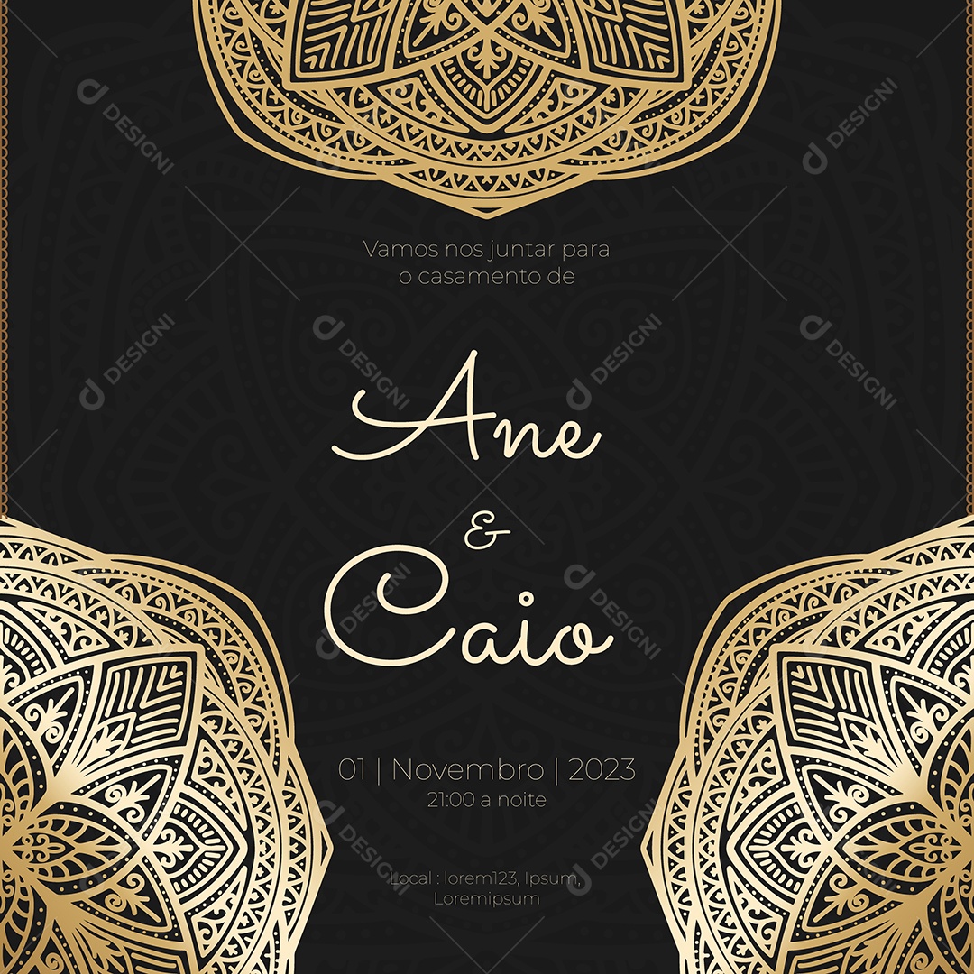 Modelo de Convite de Casamento EPS Editável