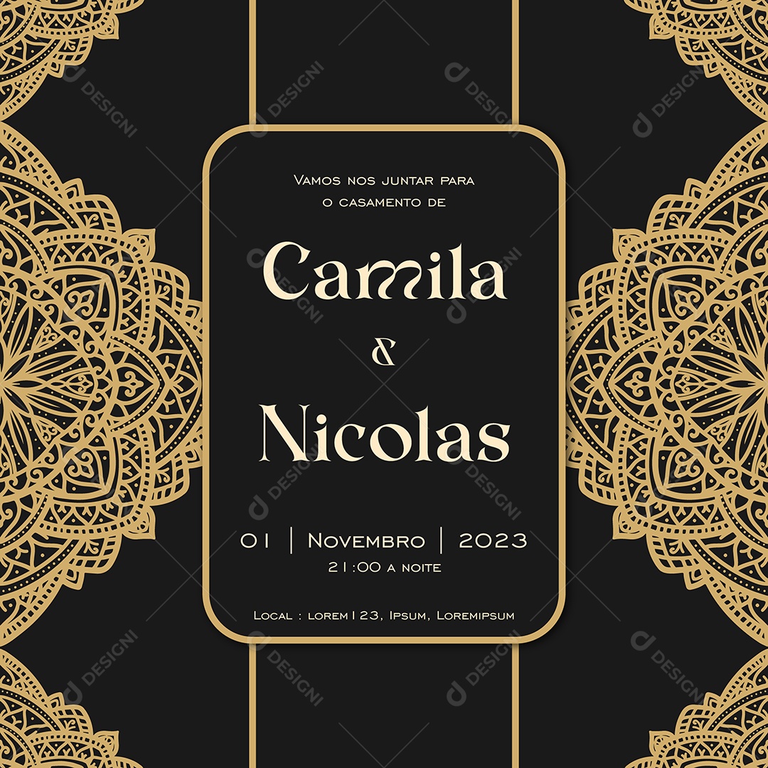 Modelo de Convite de Casamento EPS Editável