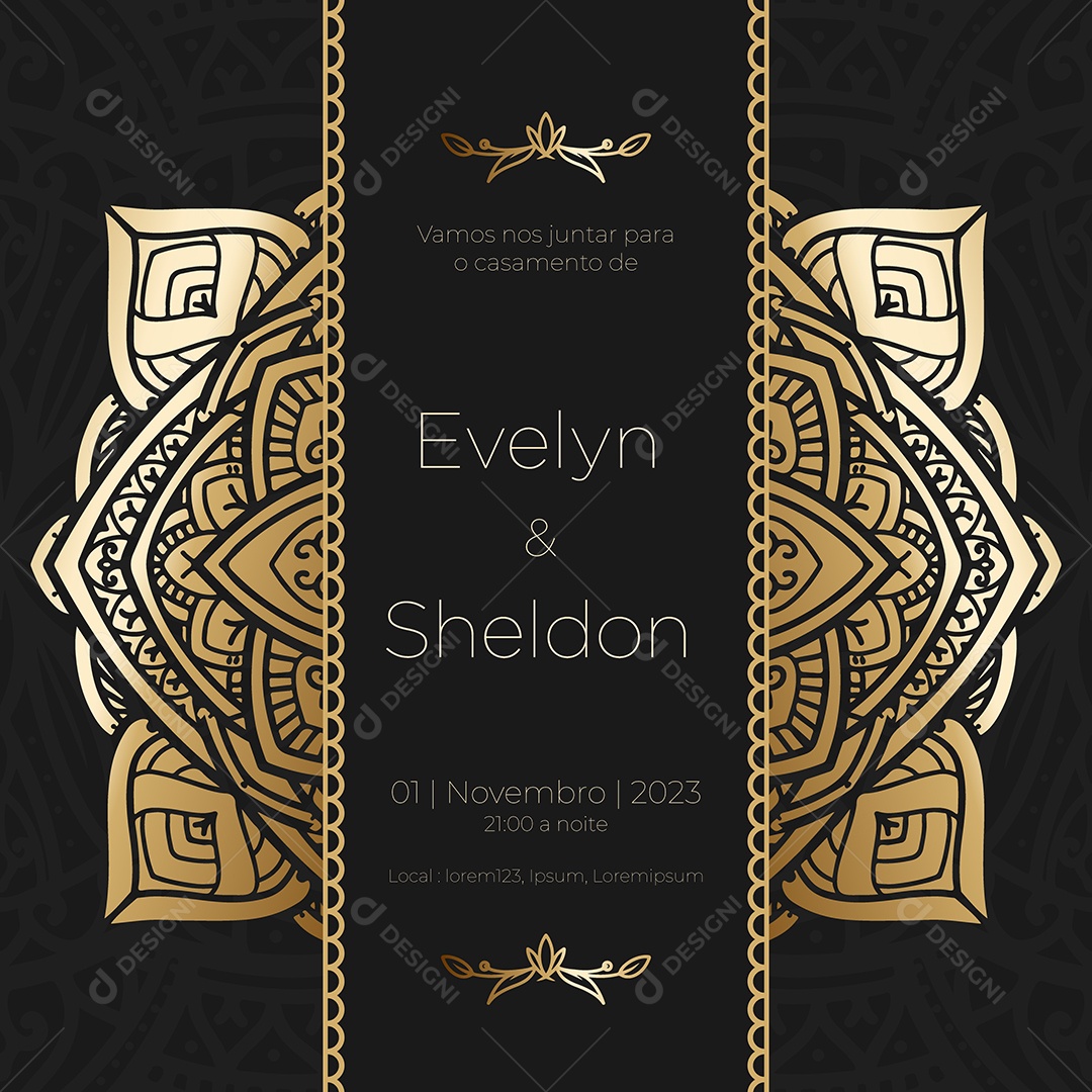 Modelo de Convite de Casamento EPS Editável