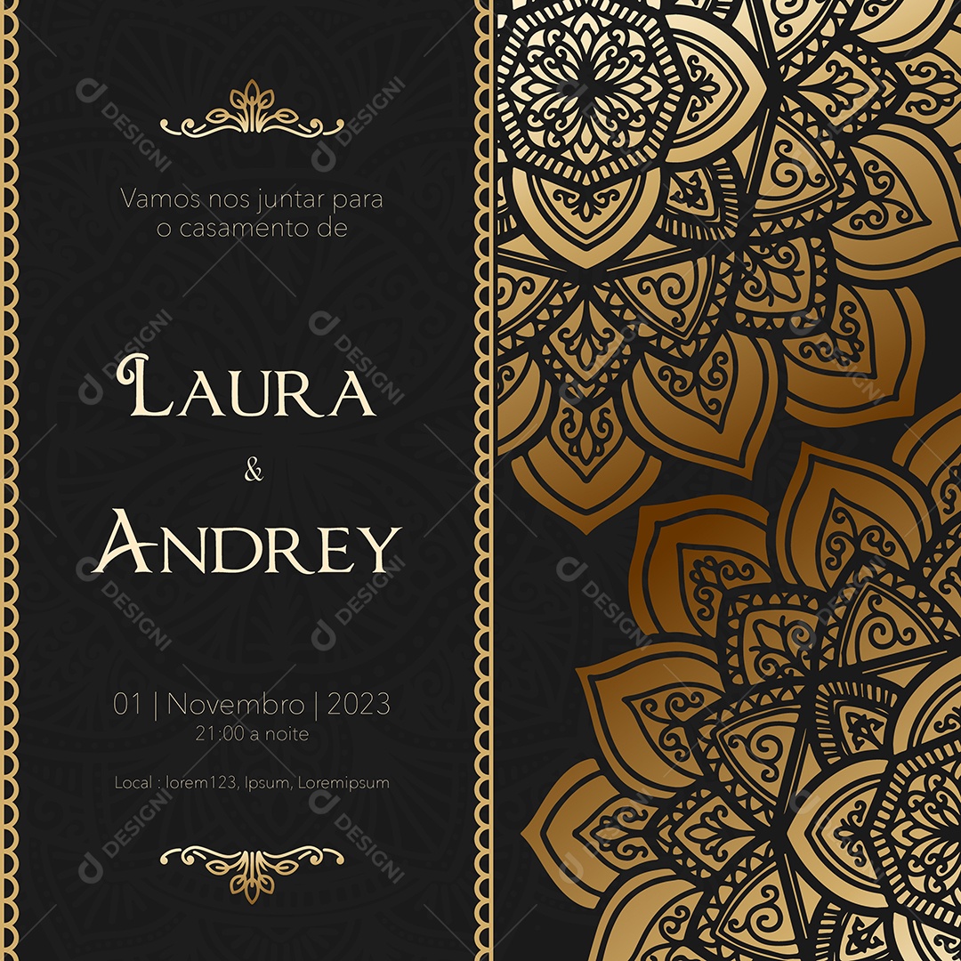 Modelo de Convite de Casamento EPS Editável