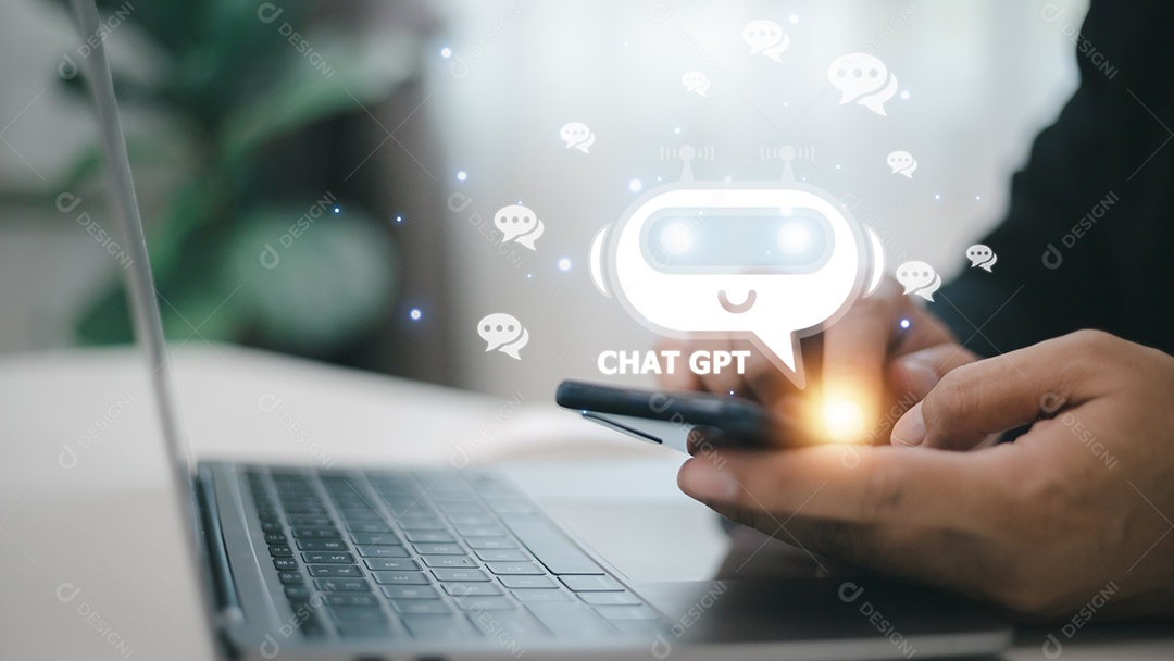 Bate-papo ChatGPT com AI ou Inteligência Artificial.