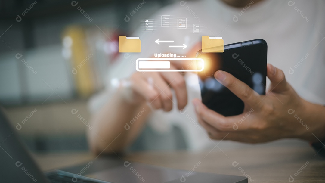 Carregar documentos da pasta. Abra a pasta Arquivo com documentos em branco voadores