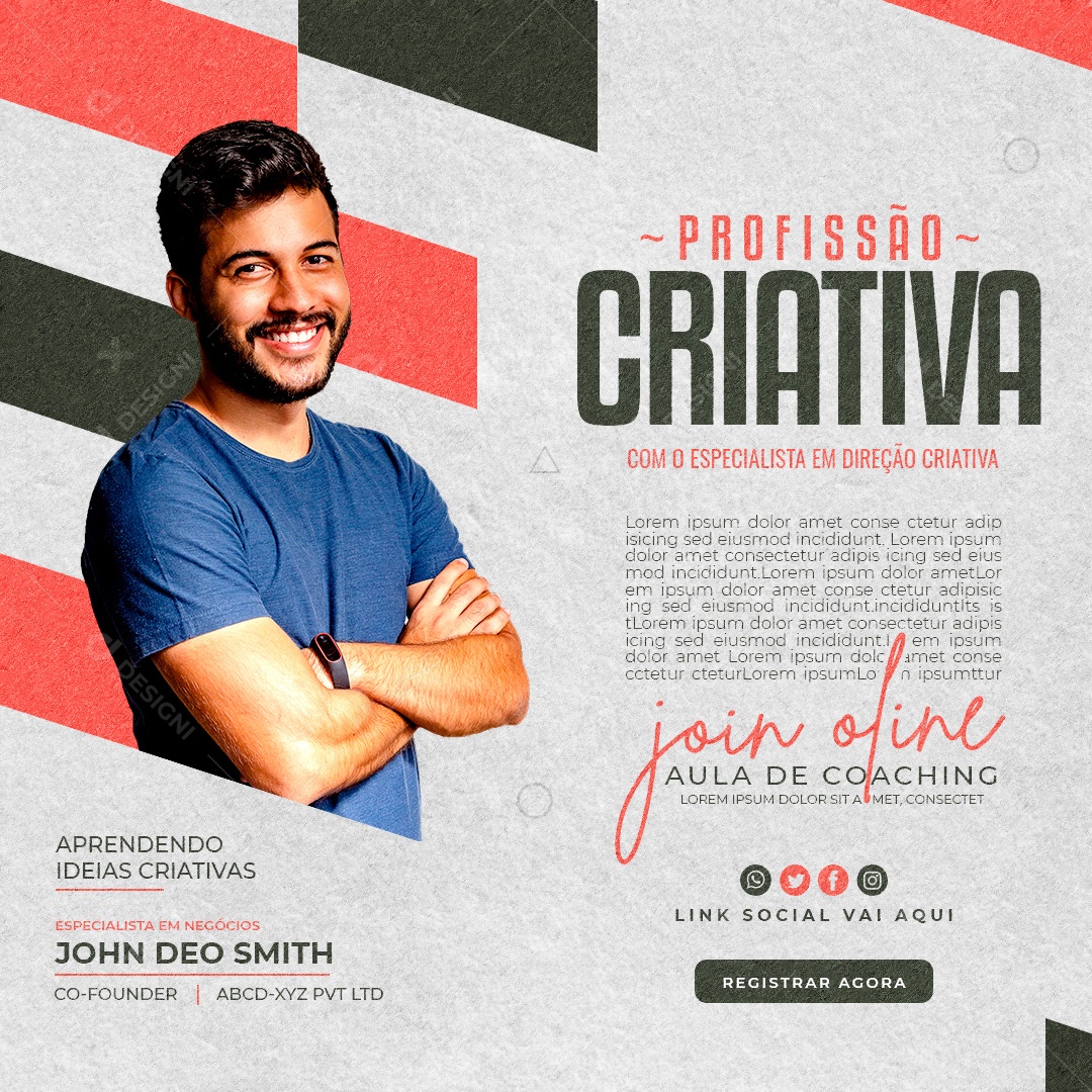 Post Marketing Digital Profissão Criativa Social Media PSD Editável