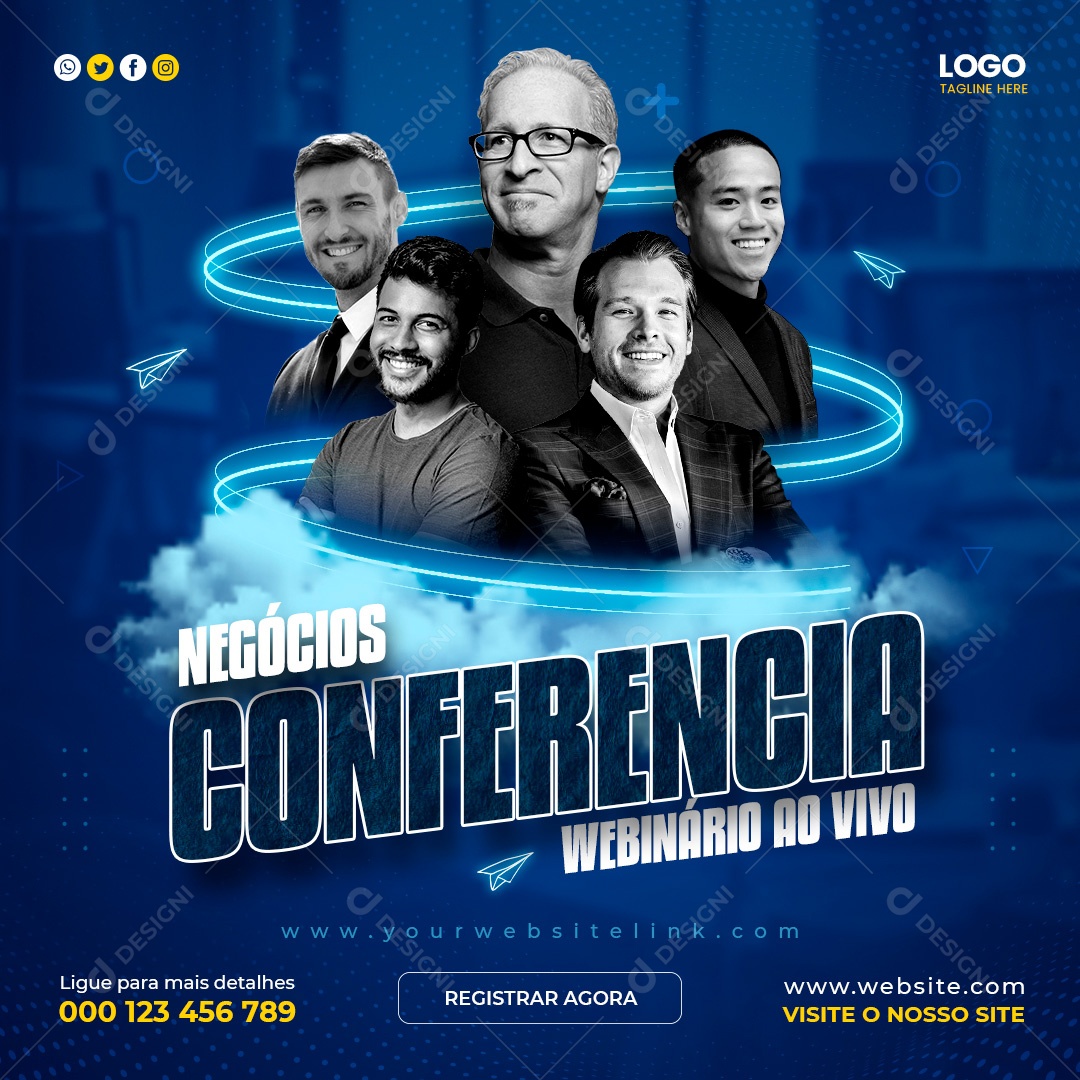 Post Marketing Digital Conferencia Social Media PSD Editável