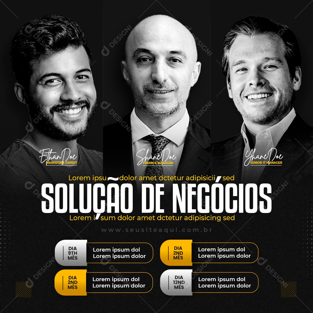 Post Marketing Digital Solução de Negócios Social Media PSD Editável