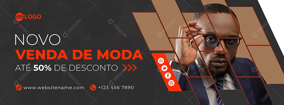 Venda de Moda Até 50% de Desconto Social Media PSD Editável