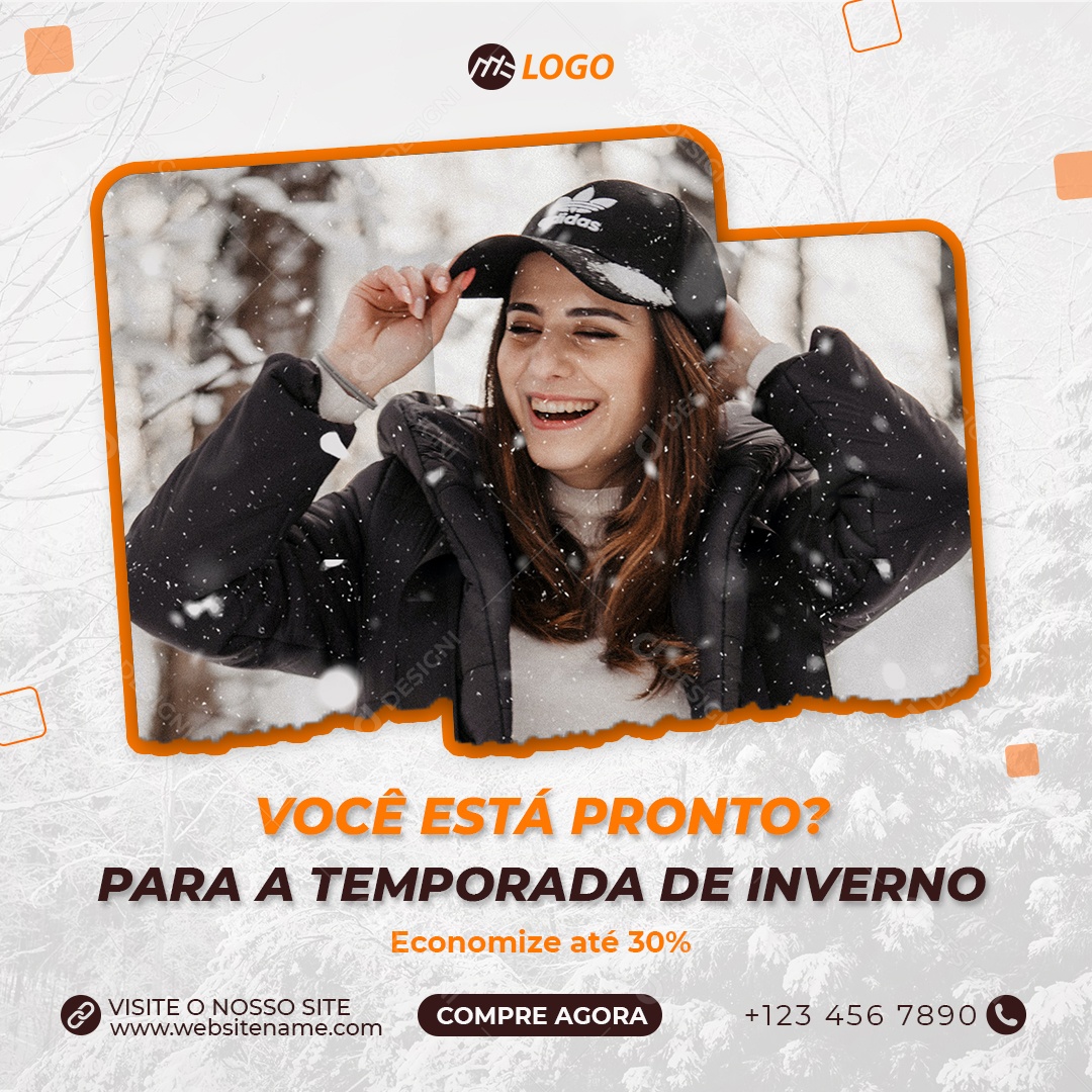 Preparar Para o Inverno Compre e Economize Até 30% de Desconto Social Media PSD Editável