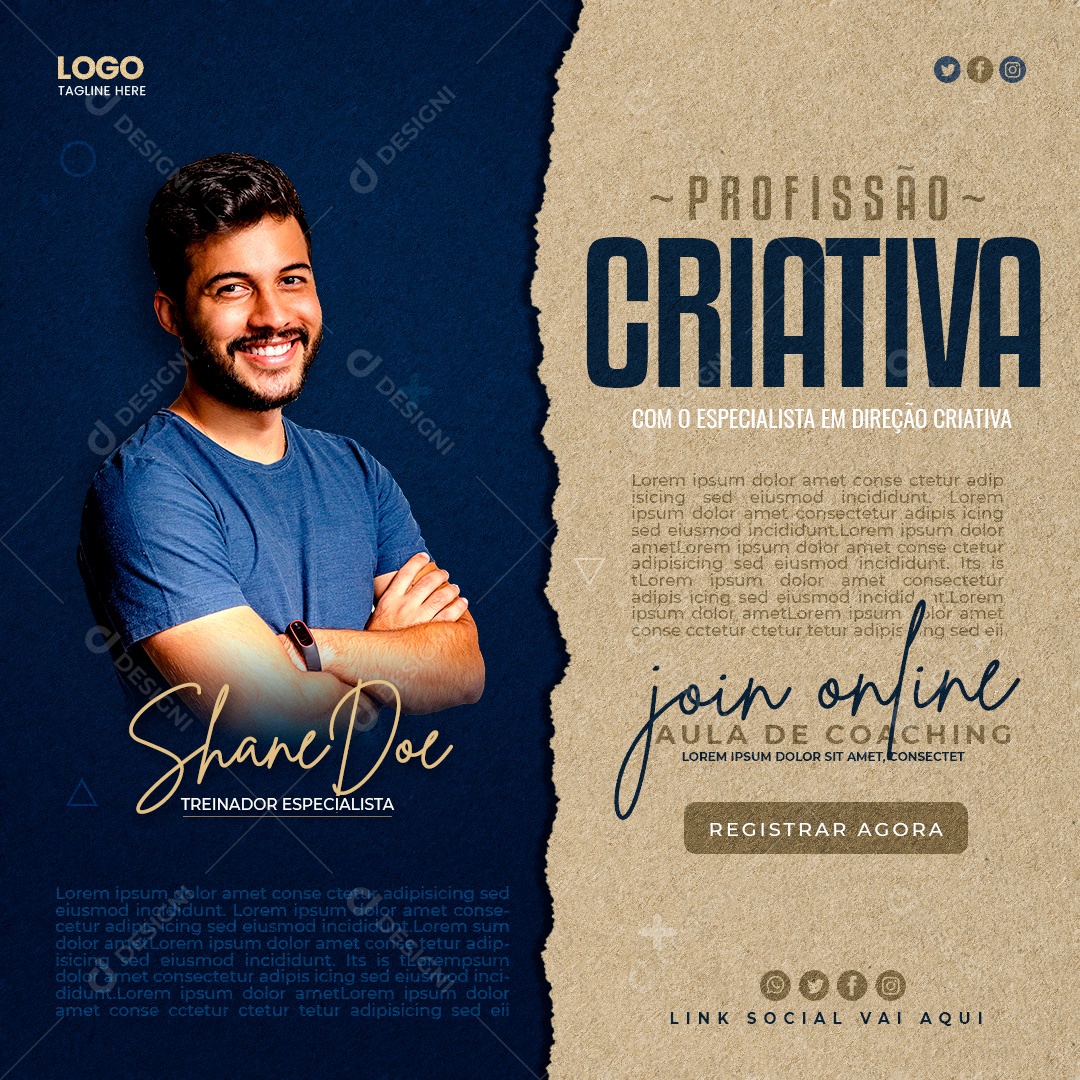 Post Marketing Digital Profissão Criativa Social Media PSD Editável