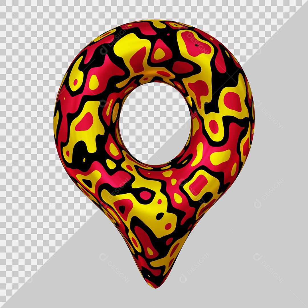 Pin de Localização Colorido Elemento 3D Para Composição PSD