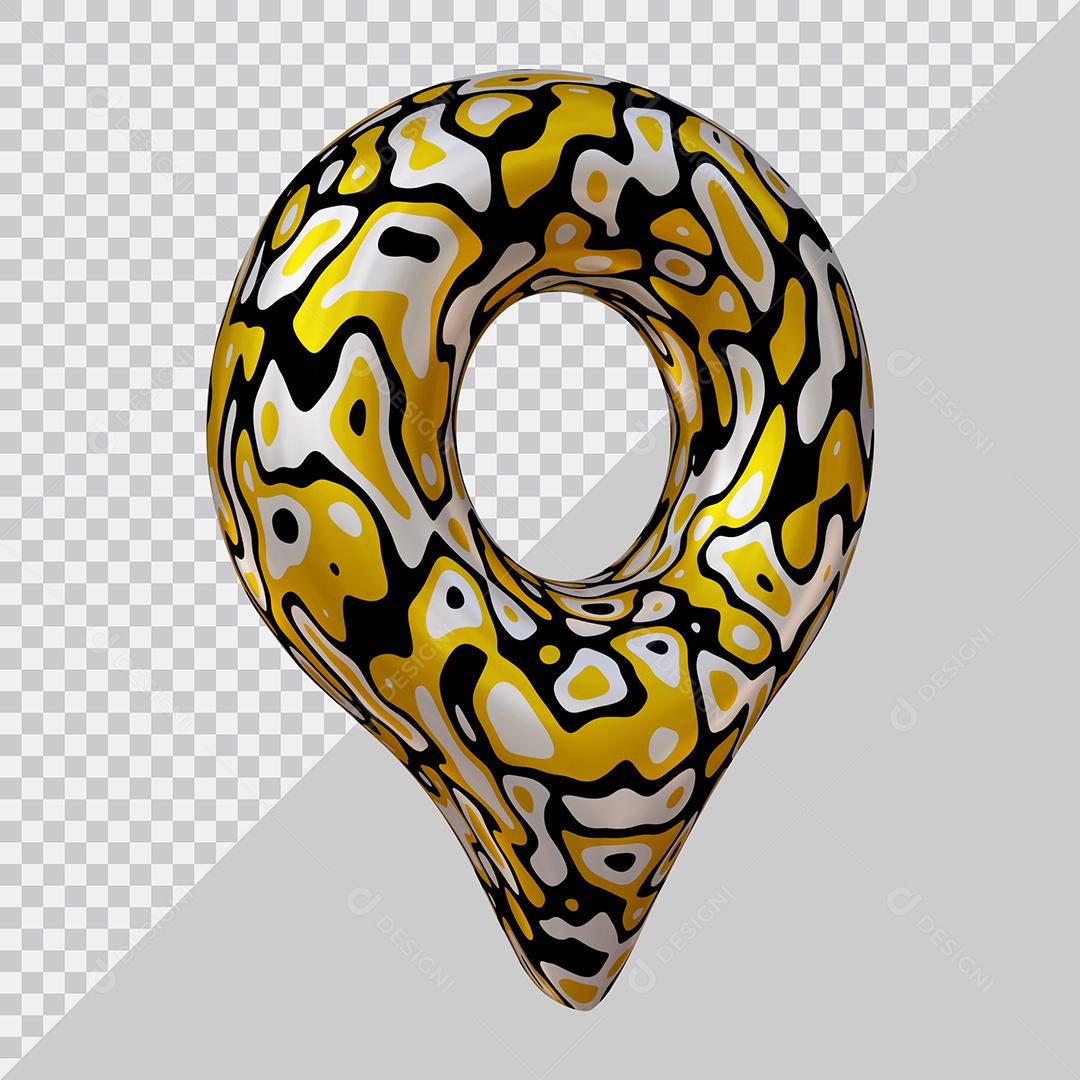 Pin de Localização Colorido Elemento 3D Para Composição PSD