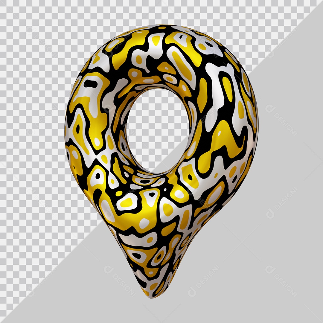 Pin de Localização Colorido Elemento 3D Para Composição PSD