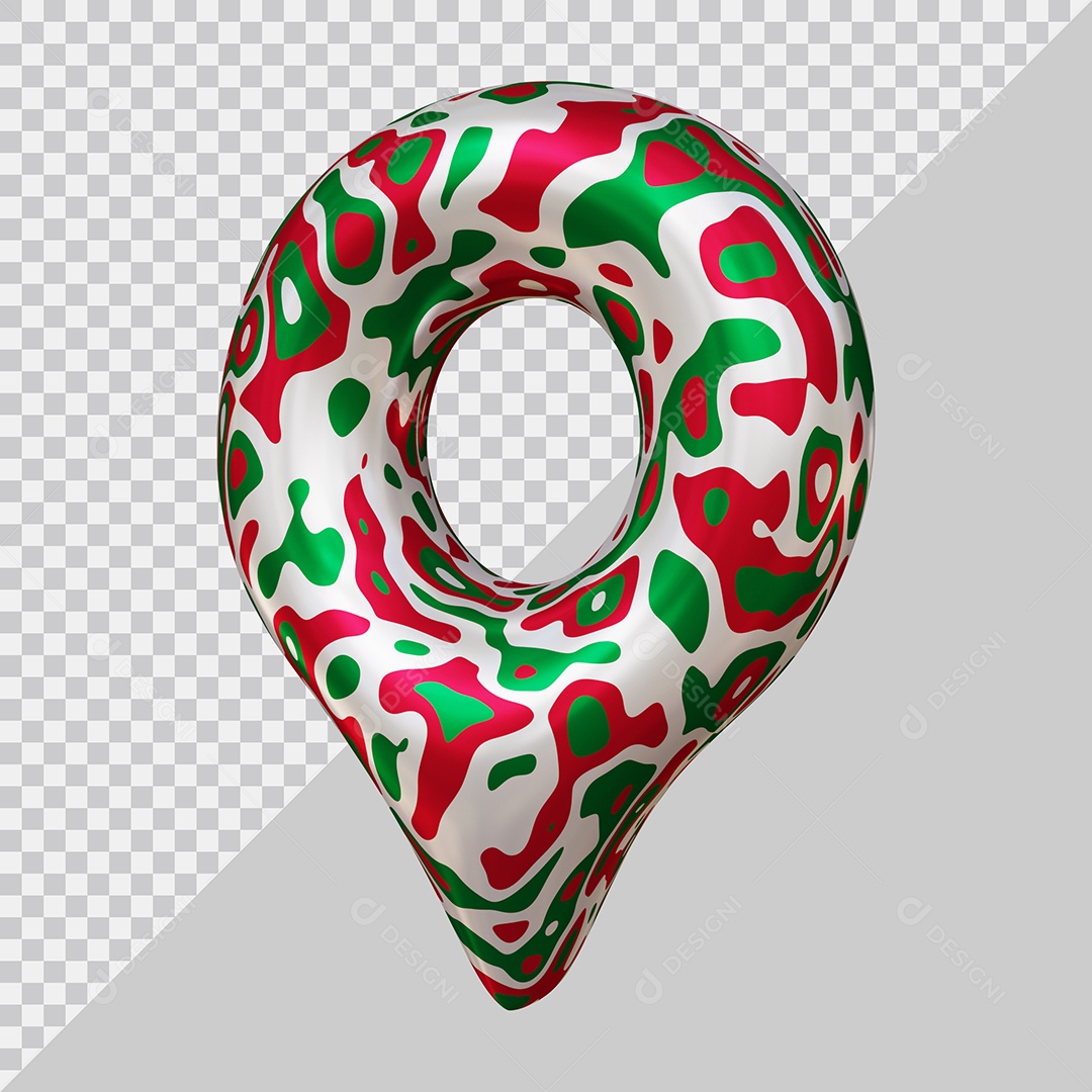 Pin de Localização Colorido Elemento 3D Para Composição PSD