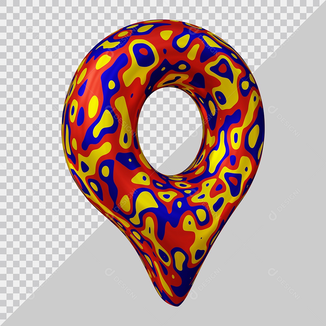 Pin de Localização Colorido Elemento 3D Para Composição PSD