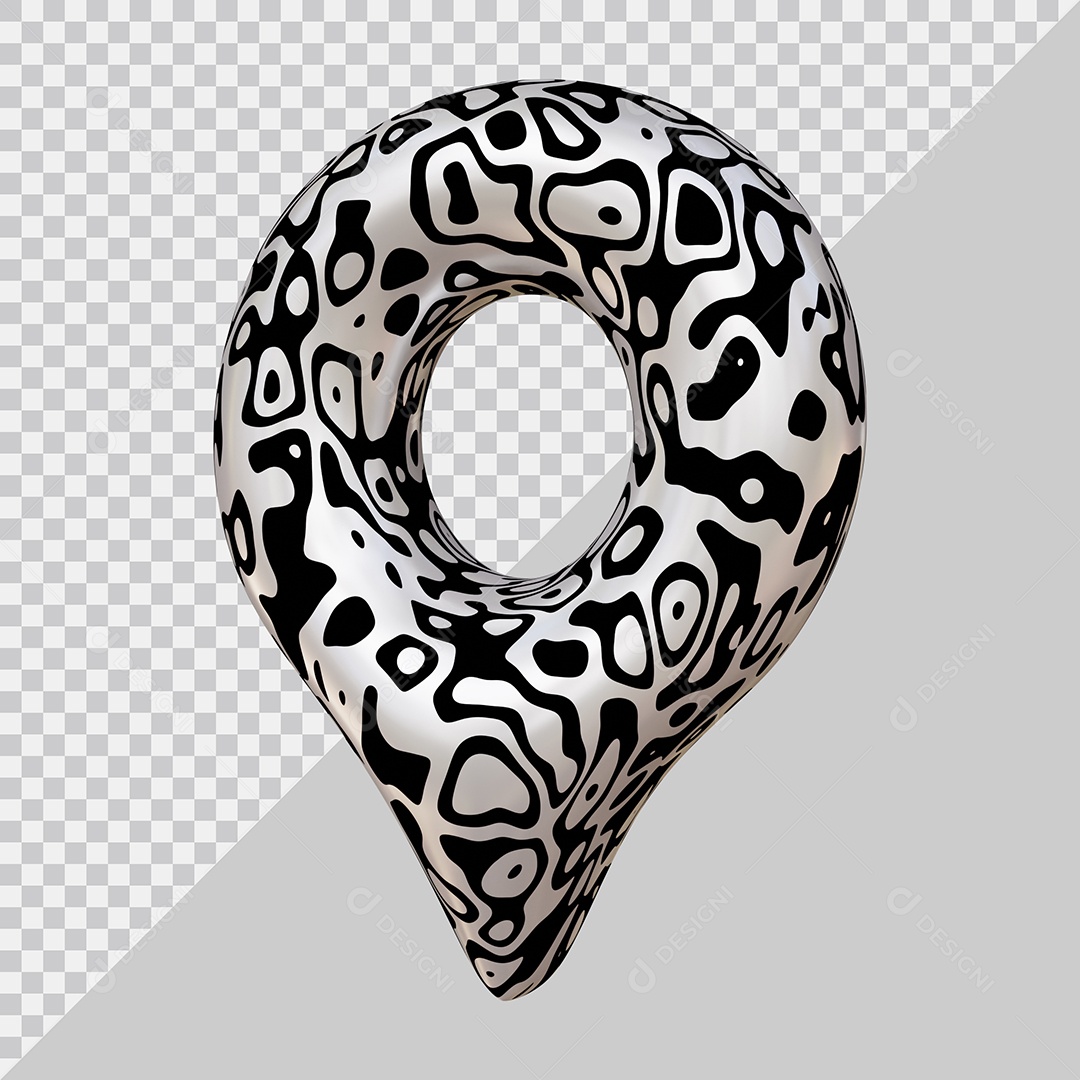White and Black Location Pin 3D Element For Compositing PSD