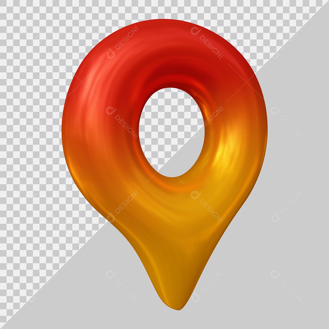 Pin de Localização Elemento 3D Para Composição PSD