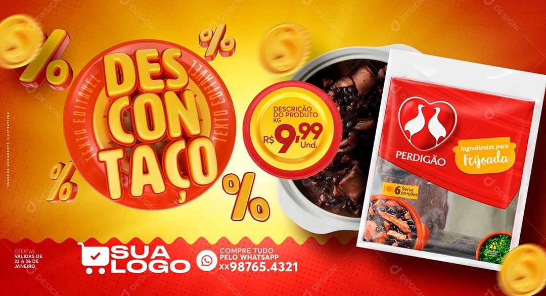 Banner Descontaço Venha Conferir Social Media PSD Editável