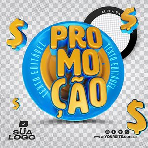 Selo 3D Para Composição Promoção PSD