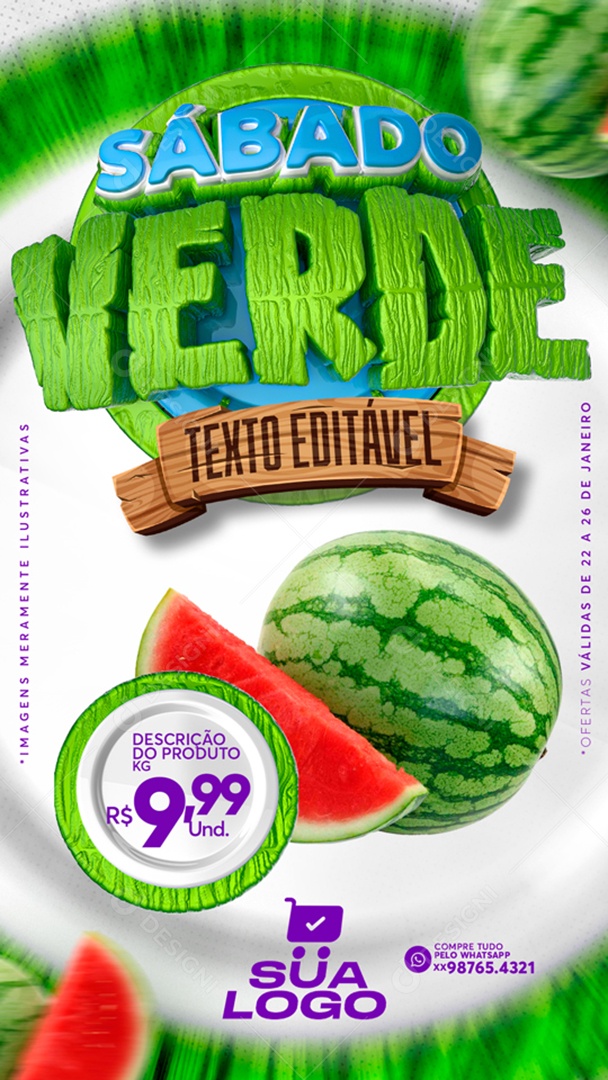 Story Hortifrúti Sábado Verde Venha Conferir Social Media PSD Editável