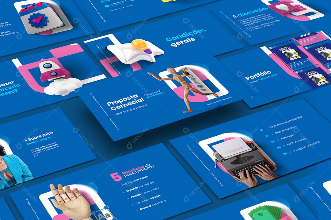 Apresentação Comercial Completa Para Social Media PSD Editável