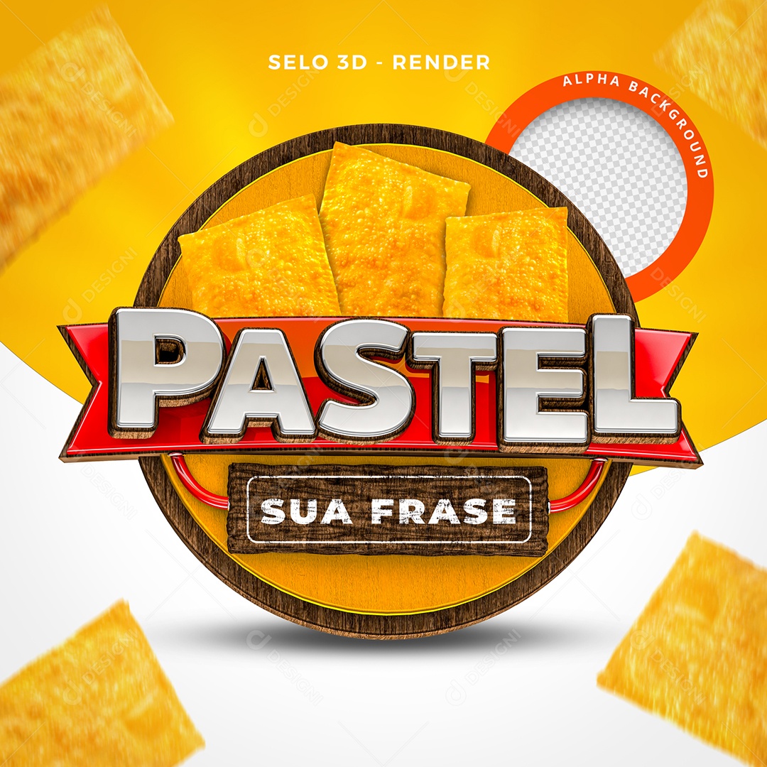 Selo 3D Para Composição Pastel PSD