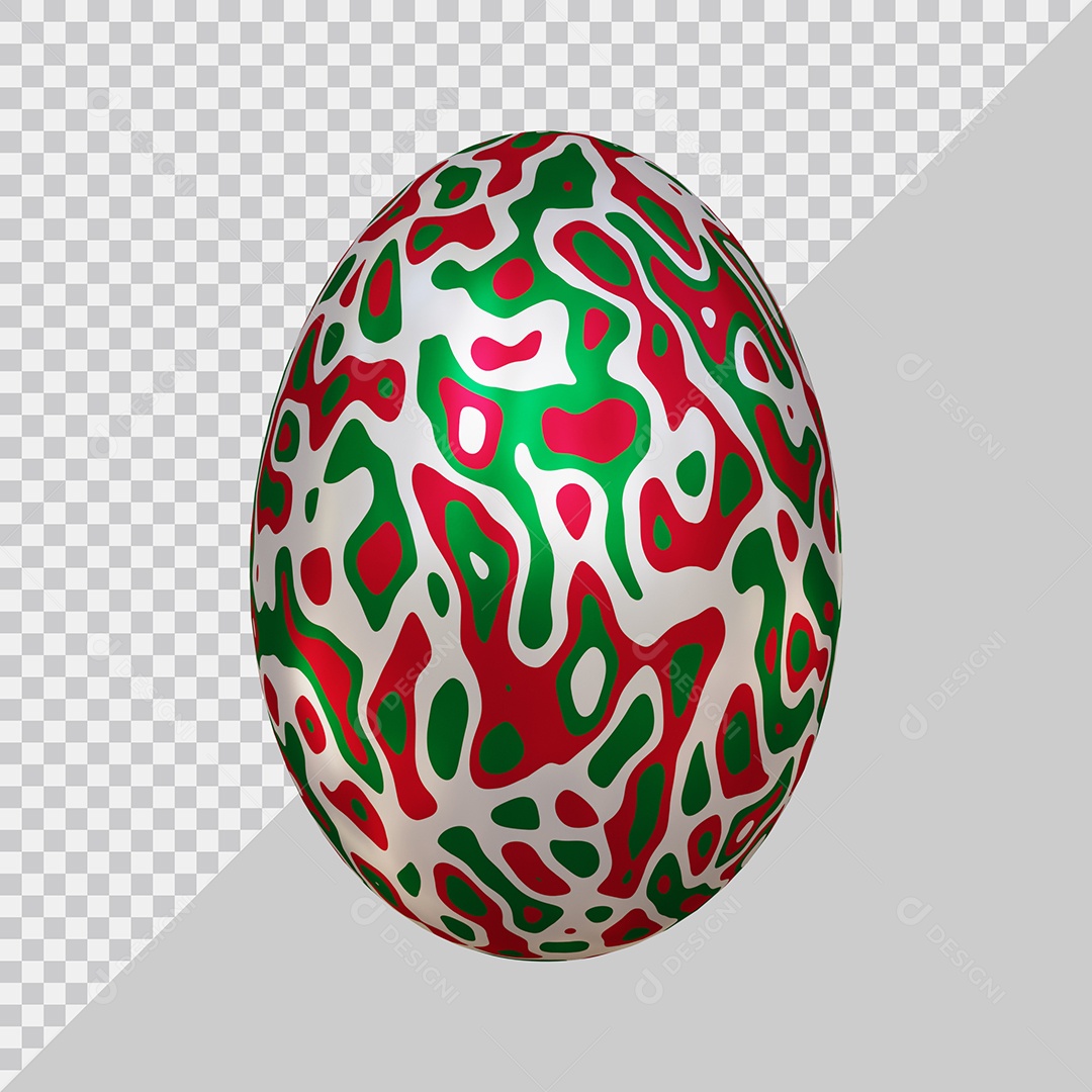 Ovo Colorido Elemento 3D Para Composição PSD