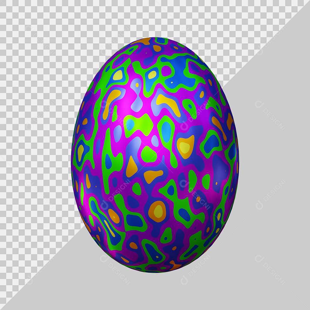 Ovo Colorido Elemento 3D Para Composição PSD