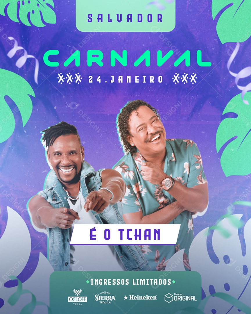 Flyer Carnaval Salvador Banda É o Tchan Social Media PSD Editável