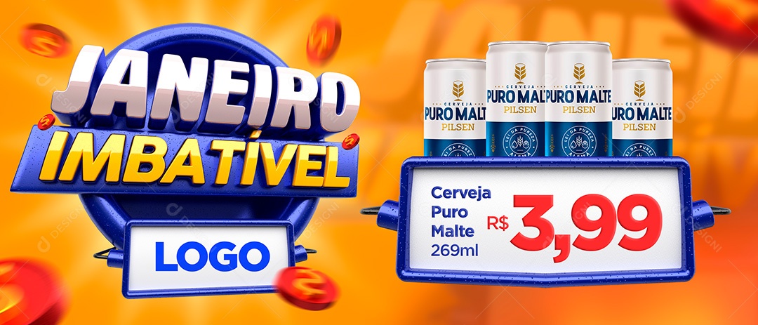 Banner Supermercado Janeiro Imbatível Social Media PSD Editável