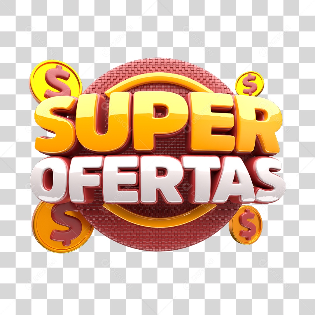 Selo 3D Para Composição Super Ofertas PNG Transparente