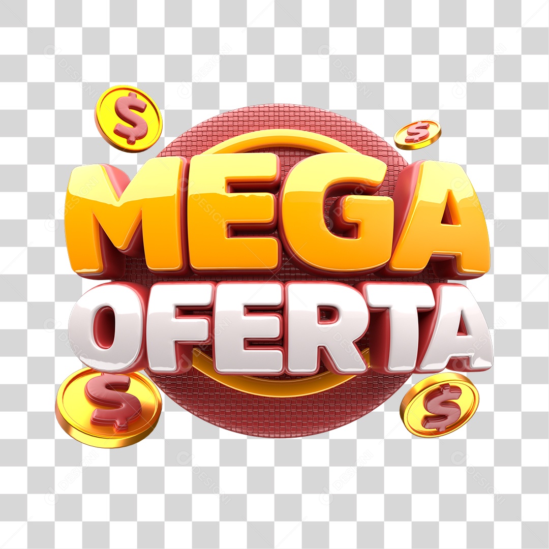 Selo 3D Para Composição Mega Oferta PNG Transparente