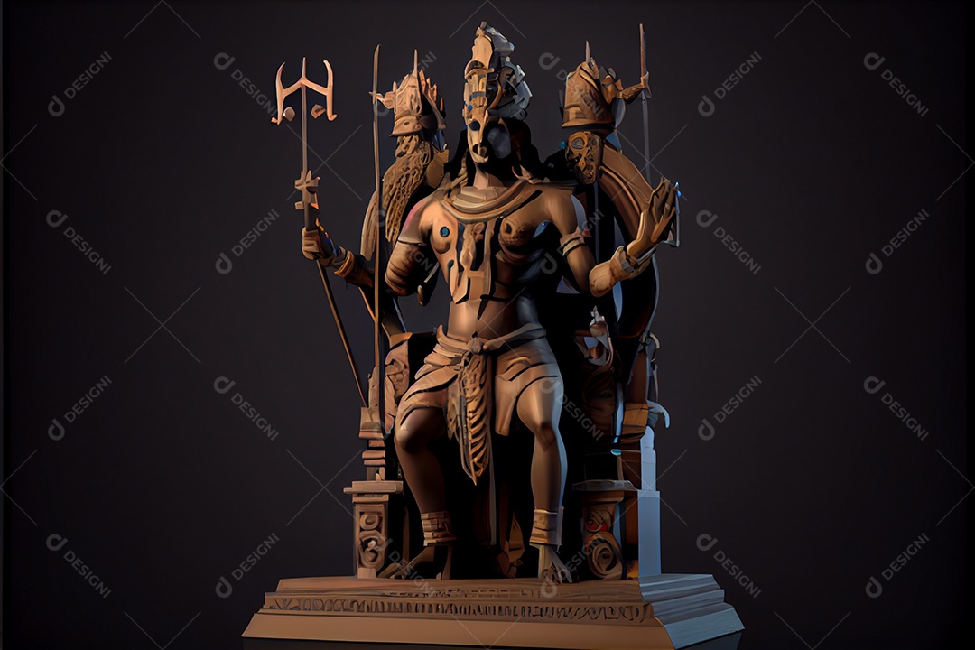 Senhor santo shiva e rama deuses hinduísmo mitologia ilustração