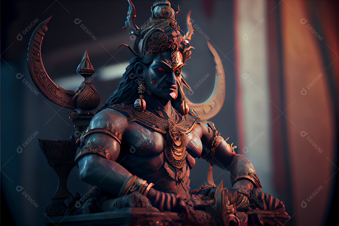 Senhor santo shiva e rama deuses hinduísmo mitologia ilustração