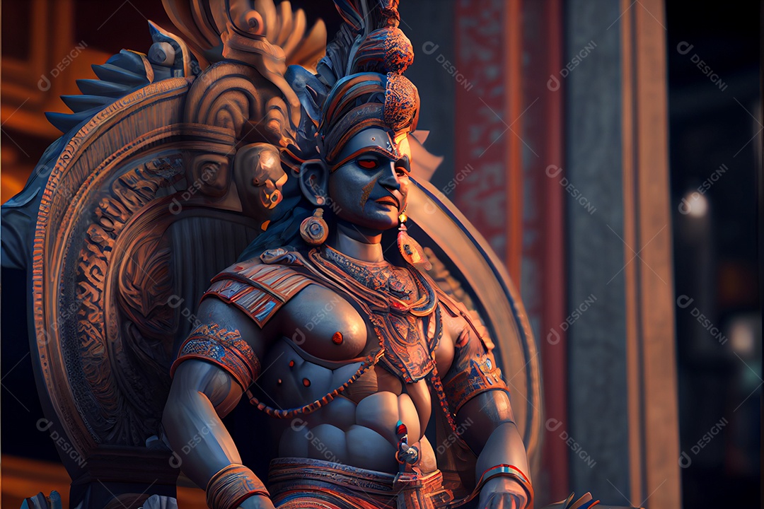 Senhor brahma santo shiva e rama deuses hinduísmo mitologia ilustração