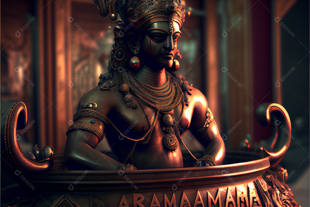 Senhor brahma santo shiva e rama deuses hinduísmo mitologia ilustração