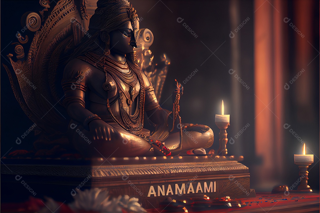 Senhor brahma santo shiva e rama deuses hinduísmo mitologia ilustração