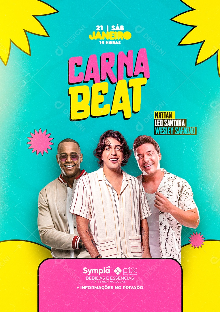 Carna Beat Nattan Wesley Safadão Léo Santana Flyers Social Media PSD Editável