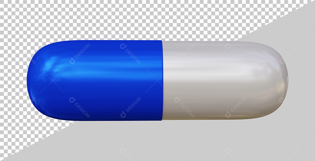Pílulas Medicinais Azul e Branco Elemento 3D Para Composição PSD